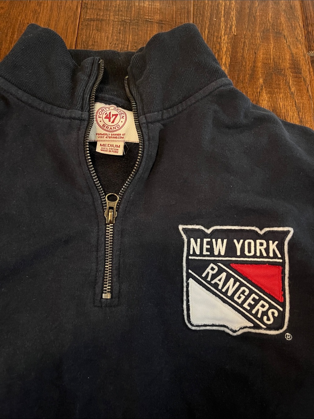 ‘47 NY Rangers Navy Quarter-Zip Pullover Sweatshirt